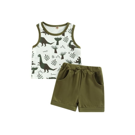 Genuiskids Toddler Baby Boy Dinosaur Shorts Summer Clothes Cute Sleeveless T Shirt Tank Tees Tops+Short Pants Outfit Set
Genuiskids Toddler Baby Boy Dinosaur Shorts Summer Clothes Cute Sleeveless T Shirt Tank Tees Tops+Short Pants Outfit Set