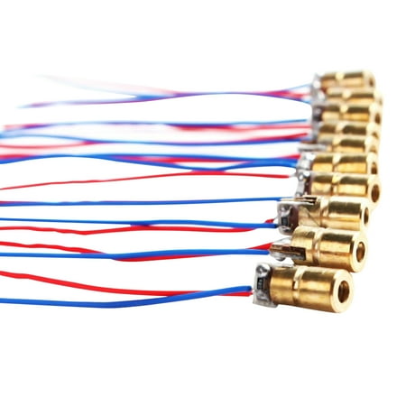 FRCOLOR 10pcs WL Red 650nm 6mm 5V 5mW Mini Dot Diode Module Heads
