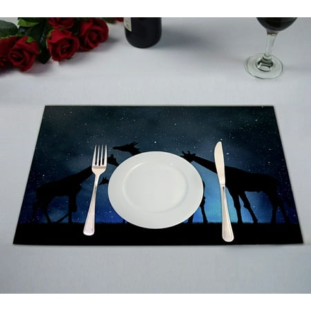 GCKG Animal Placemat Herd of Giraffes in the Night Sky Placemat 12x18 Inch Set of 2
GCKG Animal Placemat Herd of Giraffes in the Night Sky Placemat 12x18 Inch Set of 2