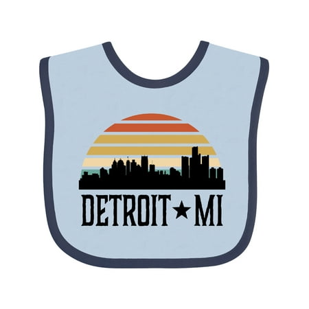 Inktastic Detroit Michigan Skyline Retro Gift Baby Boy or Baby Girl Bib