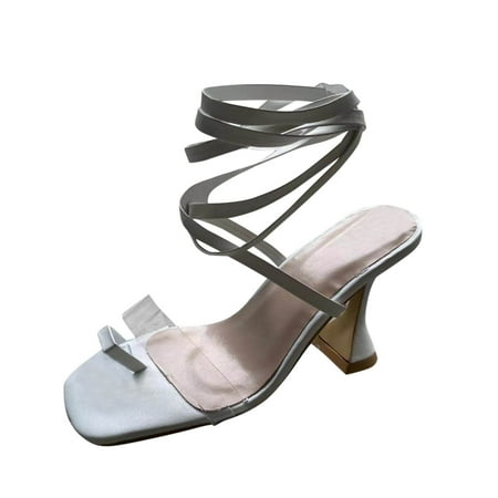 Women Fashion Summer Snake Pattern Set Toe Ring Strap High Heel Sandals