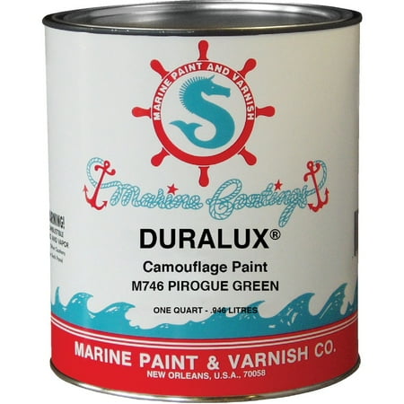 1PK DURALUX Flat Marine Paint Camouflage Pirogue Green 1 Qt.