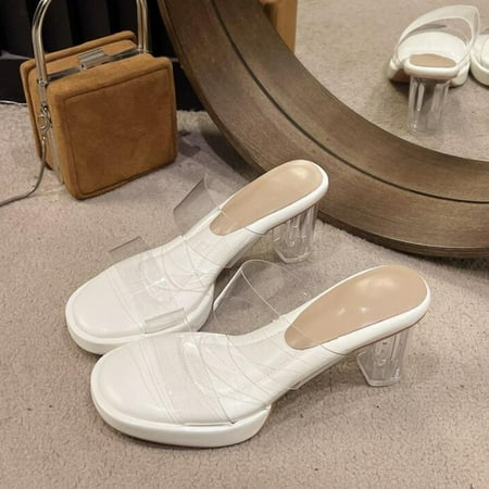 Summer Women Pumps Sandals PVC Jelly Slippers Open Toe High Heels Women Transparent Perspex Slippers Shoes Heel Clear Sandals Beige-11CM 39
Summer Women Pumps Sandals PVC Jelly Slippers Open Toe High Heels Women Transparent Perspex Slippers Shoes Heel Clear Sandals Beige-11CM 39