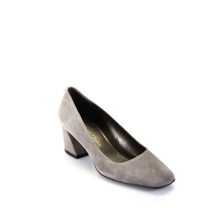 Pre-owned|Stuart Weitzman Womens Kitten Heel Suede Gray Size 5