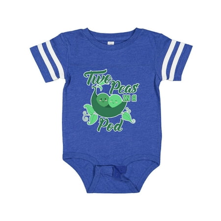Inktastic Two Peas in a Pod with Faces Gift Baby Boy or Baby Girl Bodysuit