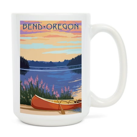 15 fl oz Ceramic Mug Bend Oregon Canoe and Lake Dishwasher & Microwave Safe