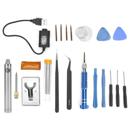 USB Charging Soldering Iron Set Portable Cordless Electric Solder Iron Pen Welding ToolSilver
USB Charging Soldering Iron Set Portable Cordless Electric Solder Iron Pen Welding ToolSilver