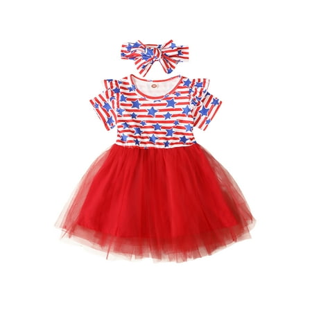 TheFound Toddler Baby Girls Independence Day Dress Stripe Print Ruffle Short Sleeve Mesh Dress + Headband Set
TheFound Toddler Baby Girls Independence Day Dress Stripe Print Ruffle Short Sleeve Mesh Dress + Headband Set