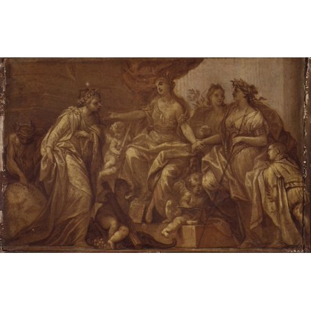 Allegorical Triumphh Of Justice And Prosperity In Times Of Peace And Trades Poster Print
