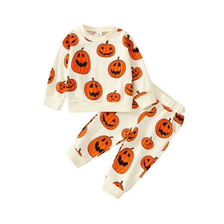 Toddler Baby Boy Halloween Outfits Cute Pumpkin Sweatshirt Top and Pant Set Infant Long Sleeve Clothes
Toddler Baby Boy Halloween Outfits Cute Pumpkin Sweatshirt Top and Pant Set Infant Long Sleeve Clothes