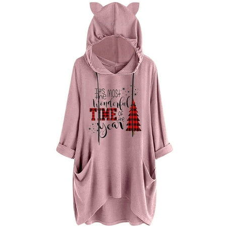 Sexy Dance Women Long Sleeve T-shirt Hoodie Tunic Plain Tops Plus Size Tee Shirts Blouse Bear Ear Print Hooded Loungewear Nightgown Pajama
Sexy Dance Women Long Sleeve T-shirt Hoodie Tunic Plain Tops Plus Size Tee Shirts Blouse Bear Ear Print Hooded Loungewear Nightgown Pajama