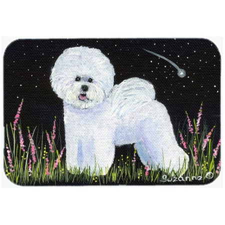 Bichon Frise Glass Cutting Board - Large 15 H x 12 L in.