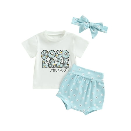 WakeUple 3Pcs Baby Girl Summer Clothes Set Letter Print Short Sleeve T Shirt Top Floral Shorts Headband Outfit
WakeUple 3Pcs Baby Girl Summer Clothes Set Letter Print Short Sleeve T Shirt Top Floral Shorts Headband Outfit