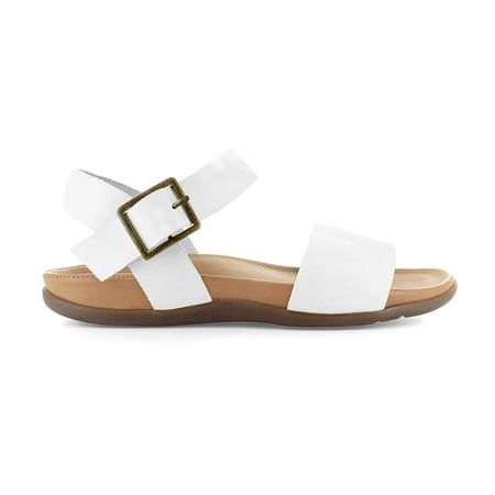 Strive Women s Cara Built-in Arch Support Orthotic Sandal (White 8)