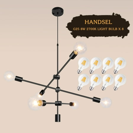 6 Lights Black Sputnik Chandelier Light Fixture Modern Pendant Lighting with 6 Light Bulbs
6 Lights Black Sputnik Chandelier Light Fixture Modern Pendant Lighting with 6 Light Bulbs