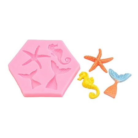 Silicone Material Fondant Moulds Marine Life Shapes DIY Baking Chocolate Moulds