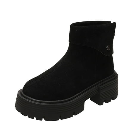Black Boots for Women Ladies Fashion Solid Color Suede Round Toe Back Zipper Vintage Platform Booties Ankle Boots for Women Flock Black
Black Boots for Women Ladies Fashion Solid Color Suede Round Toe Back Zipper Vintage Platform Booties Ankle Boots for Women Flock Black