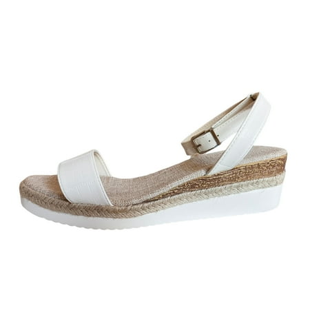 Ladies Fashion Summer Solid Leather Open Toe Buckle Thick Sole Slope Heel Roman Sandals Womens Studded Sandals Size 8 Sandals for Women Arch Support
Ladies Fashion Summer Solid Leather Open Toe Buckle Thick Sole Slope Heel Roman Sandals Womens Studded Sandals Size 8 Sandals for Women Arch Support