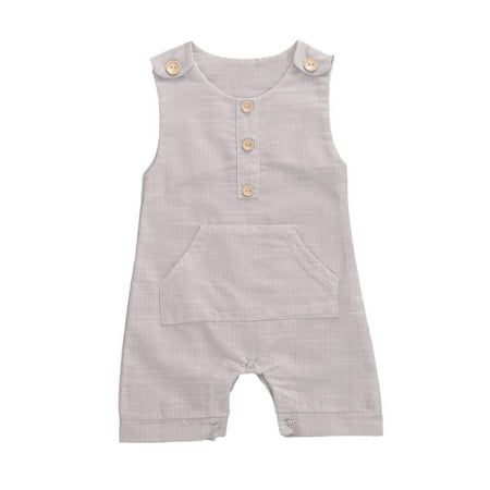 Fanvereka Baby Boy Girl Sleeveless Romper Button-Down Jumpsuit Striped Cotton Linen Playsuit Baby Outfit
Fanvereka Baby Boy Girl Sleeveless Romper Button-Down Jumpsuit Striped Cotton Linen Playsuit Baby Outfit