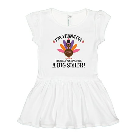 Inktastic Big Sister Thanksgiving Announcement Gift Toddler Girl Dress