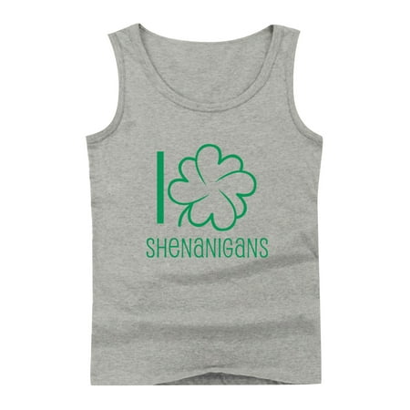 

SOOMLON Men s St. Patrick s Day Tunic Tops Clover T-Shirt Blessed Lucky Shamrocks Graphic Tees Pullover Blouse Bra Cami Tank Bra Sleeveless V-Neck 70s Disco Nightclub Party Tops Gray M