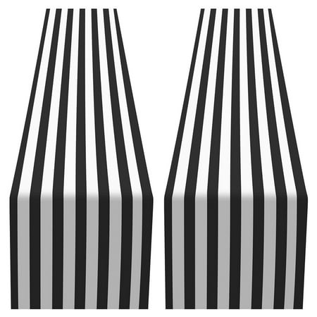 Striped Table Runner Polyester Table Decor Tablecloth for Indoor Outdoor Events Family Dinner(Black and White 2 Pack)
Striped Table Runner Polyester Table Decor Tablecloth for Indoor Outdoor Events Family Dinner(Black and White 2 Pack)