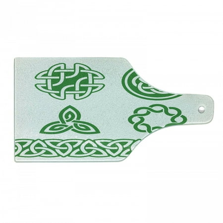 Irish Cutting Board Medieval Knots Braided Design Old Folkloric Gaelic Decorative Tempered Glass Cutting and Serving Board Wine Bottle Shape Fern Green and White by Ambesonne
Irish Cutting Board Medieval Knots Braided Design Old Folkloric Gaelic Decorative Tempered Glass Cutting and Serving Board Wine Bottle Shape Fern Green and White by Ambesonne
