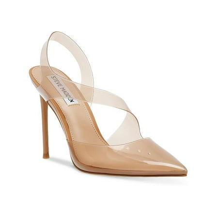 Steve Madden Womens Vienne Clear Slip On Slingback Heels
