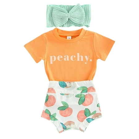 Woobling Newborn Summer Outfits Floral Print Shorts Tops + Headband Elastic Waist 3Pcs Outfit Suit Baby Loose Travel Orange 100cm
Woobling Newborn Summer Outfits Floral Print Shorts Tops + Headband Elastic Waist 3Pcs Outfit Suit Baby Loose Travel Orange 100cm
