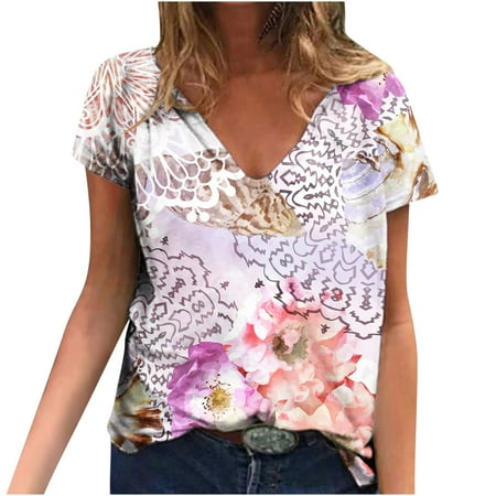 Bospose Short Sleeve Shirt Girl Girls V-Neck Shirt Pink Bustier Top Women Summer Print Blouse Tees Casual T-Shirts Tops Lady T-Shirt Top L
Bospose Short Sleeve Shirt Girl Girls V-Neck Shirt Pink Bustier Top Women Summer Print Blouse Tees Casual T-Shirts Tops Lady T-Shirt Top L