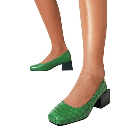 LIANGP Women s Heel Shoes Ladies Fashion Stone Pattern Color Blocking Leather Square Head Low Top Thick High Heeled Shoes Ladies Shoes Green Size 8-35
LIANGP Women s Heel Shoes Ladies Fashion Stone Pattern Color Blocking Leather Square Head Low Top Thick High Heeled Shoes Ladies Shoes Green Size 8-35