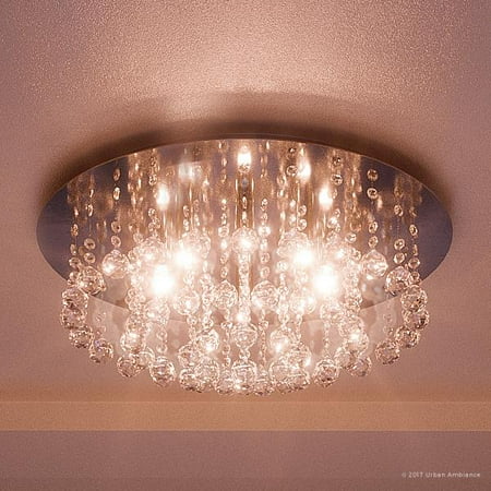 Urban Ambiance Luxury Crystal Flush Mount Ceiling Light Large Size: 9 H x 19.75 W with Modern Style Elements Polished Chrome Finish and Suspended Glass Crystals Includes G9 Xenon Bulbs UQL2081
Urban Ambiance Luxury Crystal Flush Mount Ceiling Light Large Size: 9 H x 19.75 W with Modern Style Elements Polished Chrome Finish and Suspended Glass Crystals Includes G9 Xenon Bulbs UQL2081