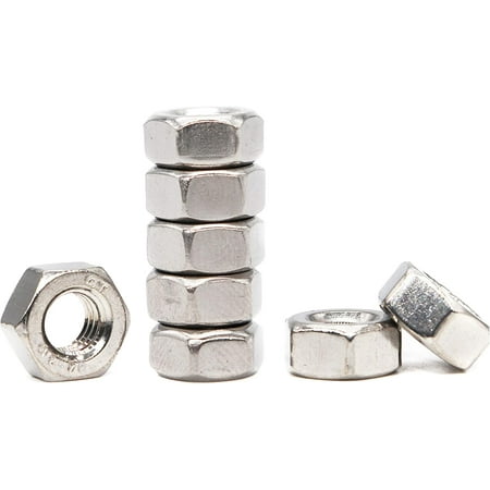 100pcs M8 Hex Nuts 304 Stainless Steel A2-70 Bright Finish