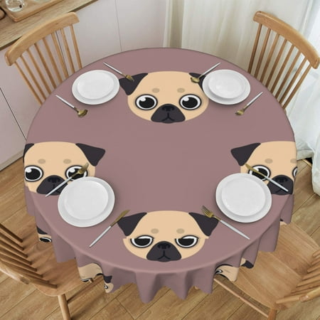 Tablecloth Flat Pug Pattern Style Cute Animal Seamles Shield Table Cloth For Circular Tables Waterproof Resistant Picnic Table Covers For Kitchen Dining/Party
Tablecloth Flat Pug Pattern Style Cute Animal Seamles Shield Table Cloth For Circular Tables Waterproof Resistant Picnic Table Covers For Kitchen Dining/Party