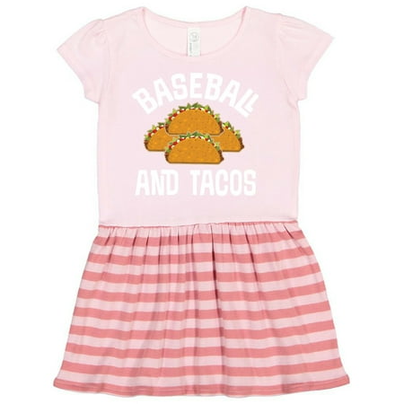 Inktastic Baseball And Tacos Gift Toddler Girl Dress