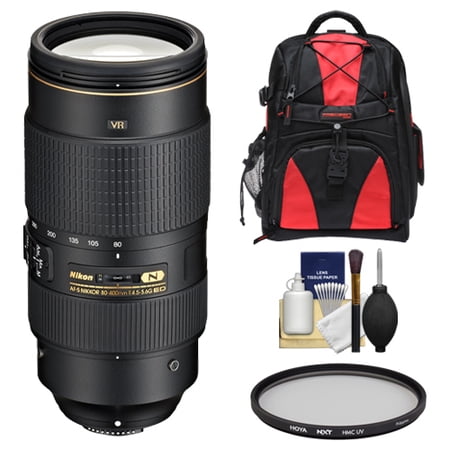 Nikon 80-400mm f\/4.5-5.6G VR AF-S ED Nikkor-Zoom Lens with Backpack + UV Filter + Kit for D3200, D3300, D5300, D5500, D7100, D7200, D750, D810 Camera Nikon 80-400mm f\/4.5-5.6G VR AF-S ED Nikkor-Zoom Lens with Backpack + UV Filter + Kit for D3200, D3300, D5300, D5500, D7100, D7200, D750, D810 Camera