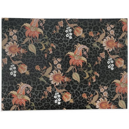 Jackobean Cheetah Charcoal Kitchen Mat by Kavka Designs