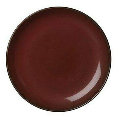 6.5 in. Rustic Crimson Porcelain Round Coupe Plate Red