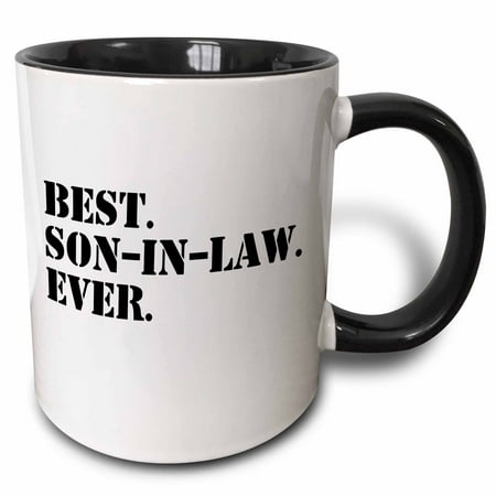 3dRose Best Son in Law Ever - fun inlaw gifts - family and relative gifts Two Tone Black Mug 11oz
3dRose Best Son in Law Ever - fun inlaw gifts - family and relative gifts Two Tone Black Mug 11oz