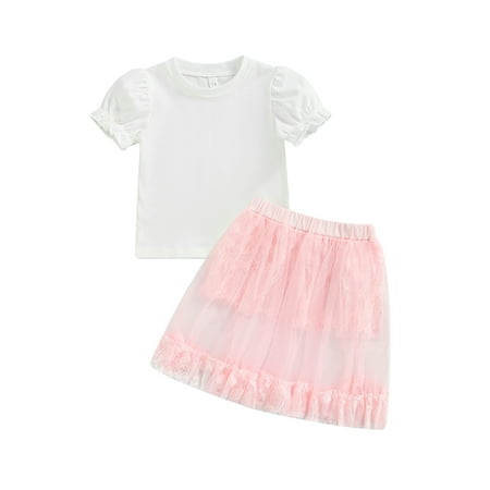 Biekopu Two Piece Baby Girl’s Clothes Fashion Solid Color Short Sleeve T-shirt and Mesh Yarn Short Skirt
Biekopu Two Piece Baby Girl’s Clothes Fashion Solid Color Short Sleeve T-shirt and Mesh Yarn Short Skirt