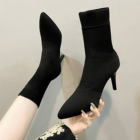 Women‘s Knit Stiletto Stretch Ankle Boots Sexy Solid Color Comfortable Slip On High Heels Fashion Pointed Toe Boots
Women‘s Knit Stiletto Stretch Ankle Boots Sexy Solid Color Comfortable Slip On High Heels Fashion Pointed Toe Boots