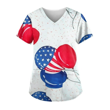 Sksloeg Independence Day Scrub Top for Women Workwear V Neck Short Sleeve Red White Blue Star Stripe Printed Nursing Uniform Pattern Scrubs Shirts with Pockets Red XXXXL
Sksloeg Independence Day Scrub Top for Women Workwear V Neck Short Sleeve Red White Blue Star Stripe Printed Nursing Uniform Pattern Scrubs Shirts with Pockets Red XXXXL