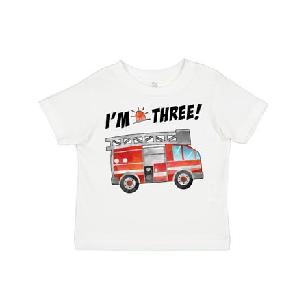 Inktastic I m 3 Fire Truck 3rd Birthday Gift Toddler Boy or Toddler Girl T-Shirt