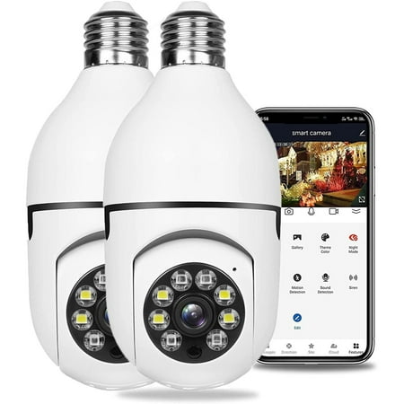 E27 Light Bulb Camera 2 Pack Wireless WiFi Security Camera 1080p 5G WiFi Camera Smart Motion Detection Alarm Remote Viewing Night Vision 5G WiFi Security Camera Light Buibs Wireless Light Bulb
E27 Light Bulb Camera 2 Pack Wireless WiFi Security Camera 1080p 5G WiFi Camera Smart Motion Detection Alarm Remote Viewing Night Vision 5G WiFi Security Camera Light Buibs Wireless Light Bulb