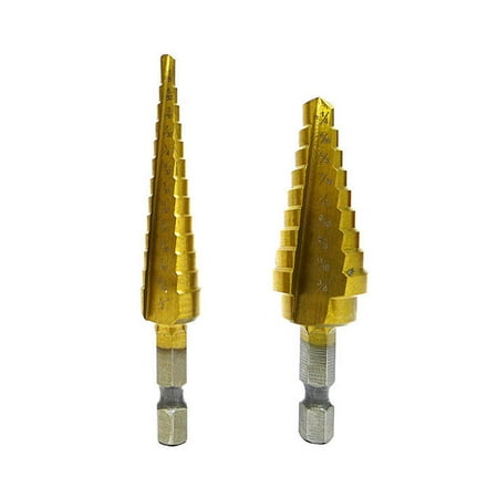 2 PC TITANIUM STEP DRILL BIT SET BITS UNI 9 & 13 STEP HSS POWER DRILLS 1/4 3/4
2 PC TITANIUM STEP DRILL BIT SET BITS UNI 9 & 13 STEP HSS POWER DRILLS 1/4 3/4