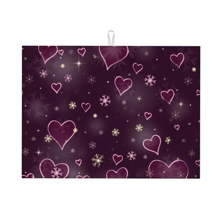 Dish Drying Mats for Kitchen Counter - Snowflakes and Hearts 18x24in Dish Drying Pad Coffee Mat with Hanging Loop Super Absorbent Kitchen Counter Mat Coffee Bar Accessories
Dish Drying Mats for Kitchen Counter - Snowflakes and Hearts 18x24in Dish Drying Pad Coffee Mat with Hanging Loop Super Absorbent Kitchen Counter Mat Coffee Bar Accessories