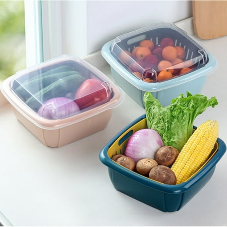 JABUUO Kitchen Plastic Vegetable Washing Basket Double Layer Fruit Plate Vegetable Basket Multifunctional Storage Basket(A)
JABUUO Kitchen Plastic Vegetable Washing Basket Double Layer Fruit Plate Vegetable Basket Multifunctional Storage Basket(A)