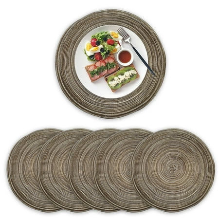 Round Placemats Set of 6 Cotton Woven Placemat Heat-Resistant Non-Slip Washable Table Mats for Dining Table 4.33 Inchcoffee11cm
Round Placemats Set of 6 Cotton Woven Placemat Heat-Resistant Non-Slip Washable Table Mats for Dining Table 4.33 Inchcoffee11cm