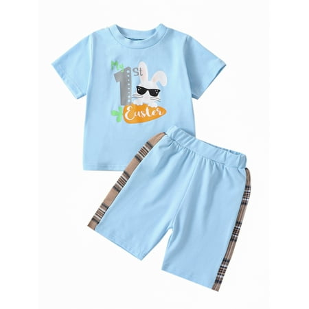 Easter Outfit Toddler Baby Boys Summer Shorts Set Short Sleeve Bunny Print T-Shirt Casual Shorts 2Pcs Set
Easter Outfit Toddler Baby Boys Summer Shorts Set Short Sleeve Bunny Print T-Shirt Casual Shorts 2Pcs Set