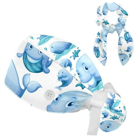 Working Cap with Buttons and Sweatband Scrub Hat Bouffant Caps with Scrunchie Whale Tie Back Hats
Working Cap with Buttons and Sweatband Scrub Hat Bouffant Caps with Scrunchie Whale Tie Back Hats